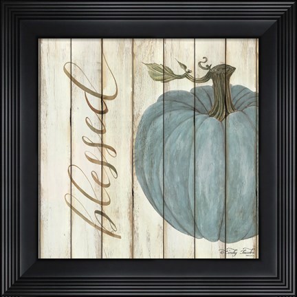 Framed Blessed Blue Pumpkin Print