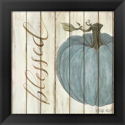 Framed Blessed Blue Pumpkin Print