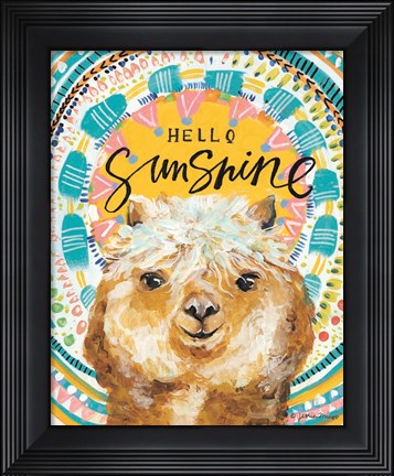 Framed Hello Sunshine Llama Print