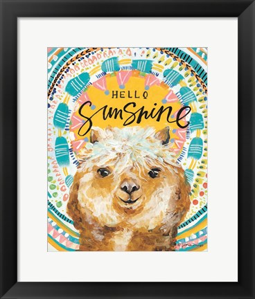 Framed Hello Sunshine Llama Print