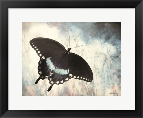 Framed Teal Butterfly I Print