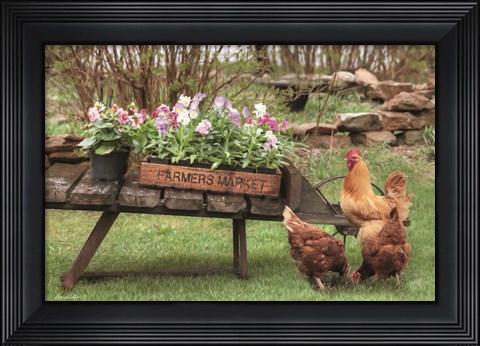 Framed Farmer&#39;s Flower Cart Print