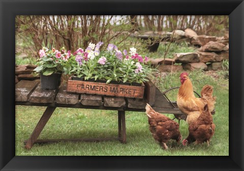 Framed Farmer&#39;s Flower Cart Print