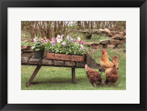 Framed Farmer&#39;s Flower Cart Print