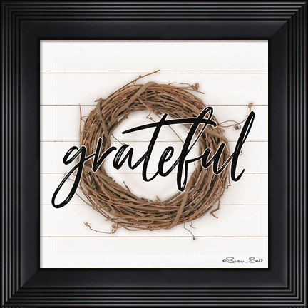 Framed Grateful Wreath Print