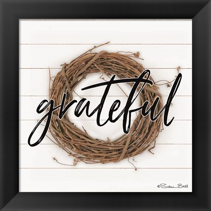 Framed Grateful Wreath Print