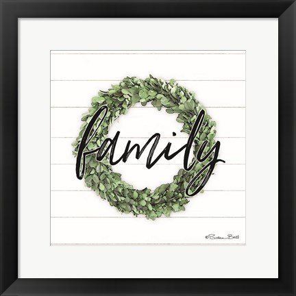 Framed Family Boxwood Wreath Print
