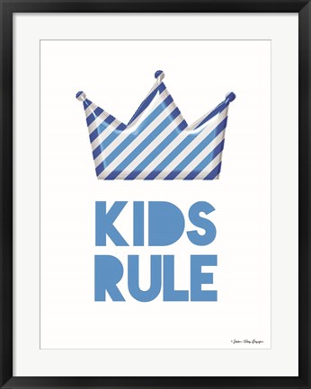 Framed Kids Rule Print