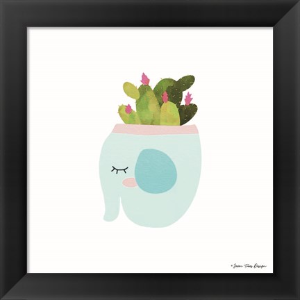 Framed Elephant Plant Print