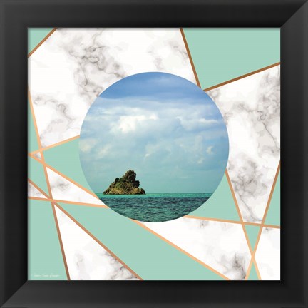 Framed Marble Polygonal Island Print