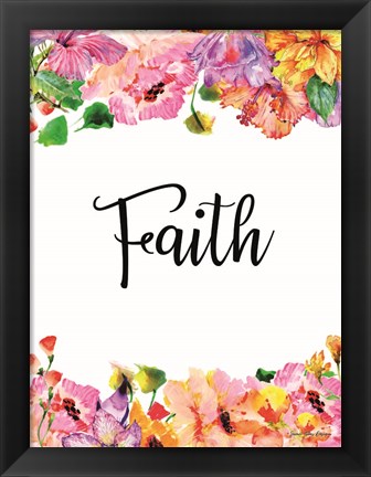 Framed Floral Faith Print