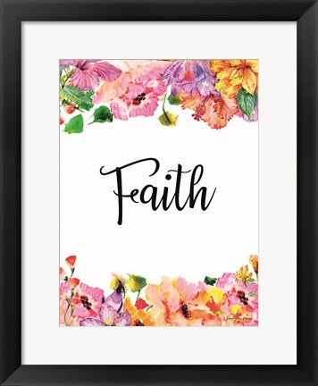 Framed Floral Faith Print