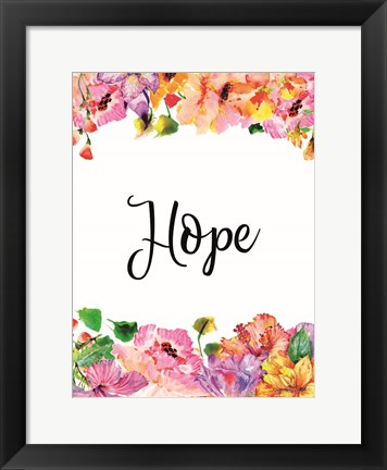 Framed Floral Hope Print