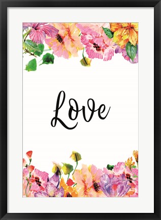 Framed Floral Love Print