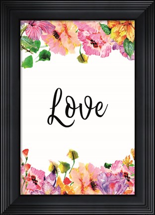 Framed Floral Love Print