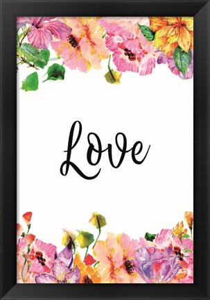 Framed Floral Love Print