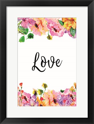 Framed Floral Love Print