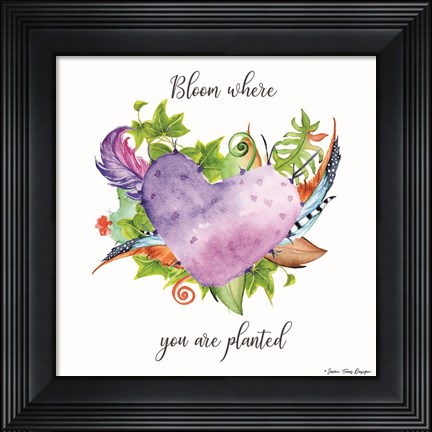 Framed Bloom Where Planted Succulents Print