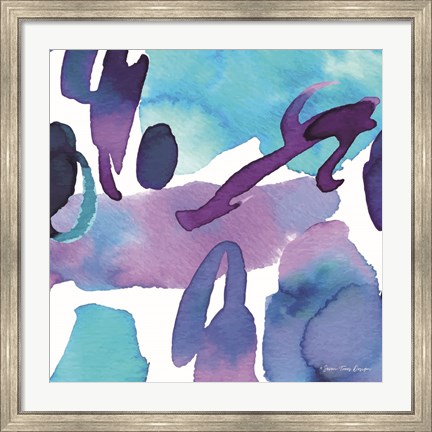 Framed Modern Violet Watercolor Print