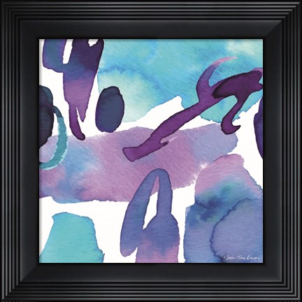 Framed Modern Violet Watercolor Print
