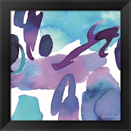 Framed Modern Violet Watercolor Print