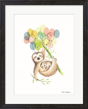 Framed Sloth Birthday I Print
