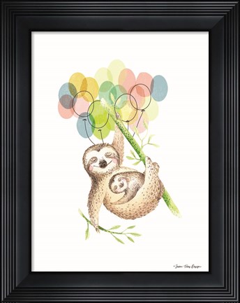Framed Sloth Birthday I Print