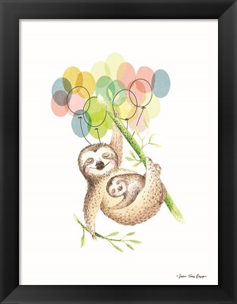 Framed Sloth Birthday I Print