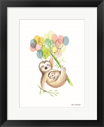 Framed Sloth Birthday I Print