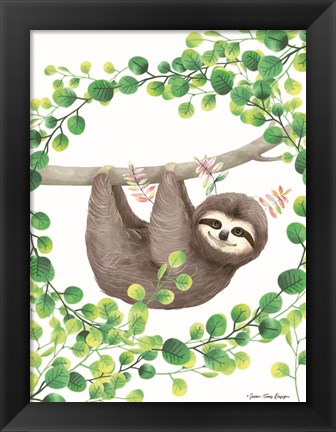 Framed Hanging Around Sloth II Print