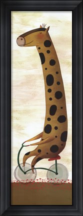 Framed Cycling Giraffe Print