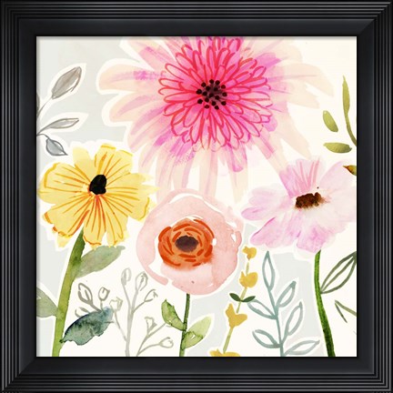 Framed Floral Pop II Print