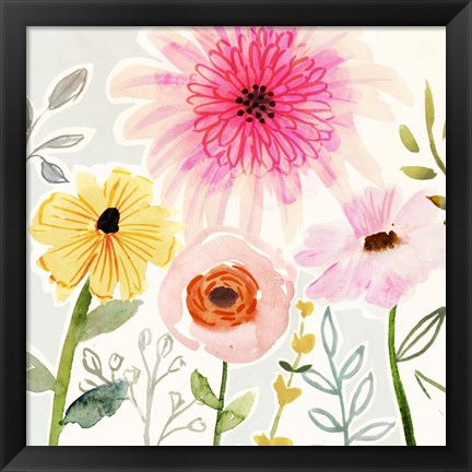 Framed Floral Pop II Print