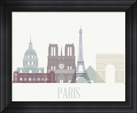 Framed Paris Skyline Print