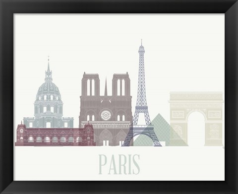 Framed Paris Skyline Print