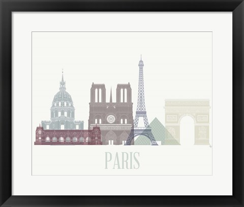 Framed Paris Skyline Print