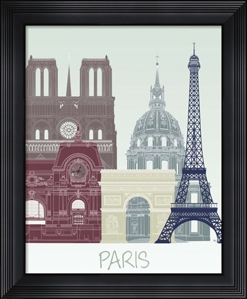 Framed Paris Skyline Print