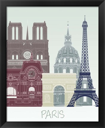 Framed Paris Skyline Print