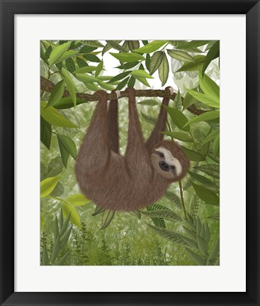 Framed Sloth Hanging Around Print