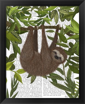 Framed Sloth Hanging Around Print