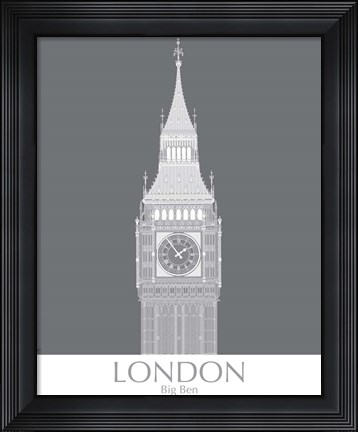 Framed London Big Ben Monochrome Print