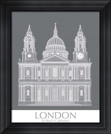 Framed London St Pauls Monochrome Print