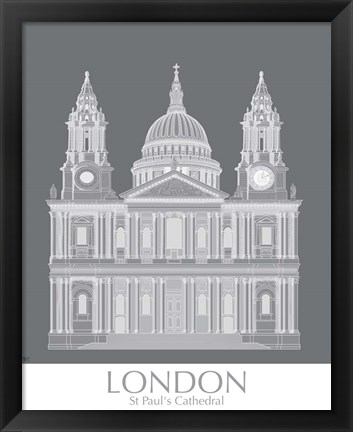 Framed London St Pauls Monochrome Print
