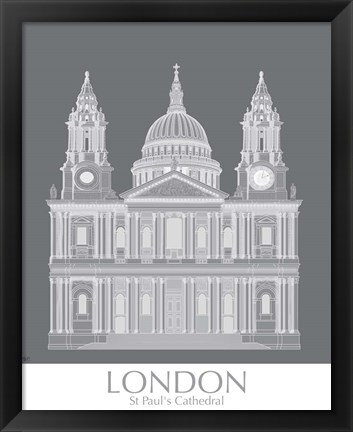 Framed London St Pauls Monochrome Print
