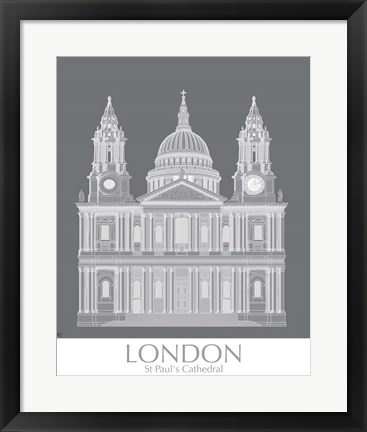 Framed London St Pauls Monochrome Print