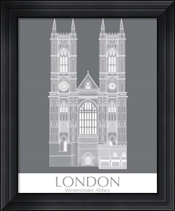 Framed London Westminster Abbey Monochrome Print