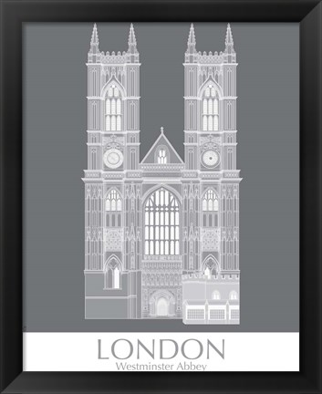 Framed London Westminster Abbey Monochrome Print