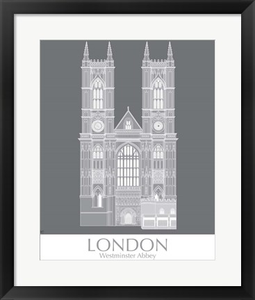 Framed London Westminster Abbey Monochrome Print