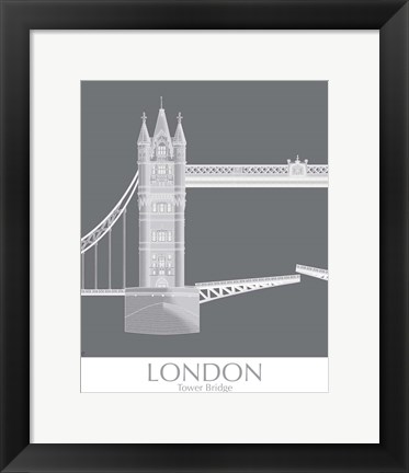 Framed London Tower Bridge Monochrome Print