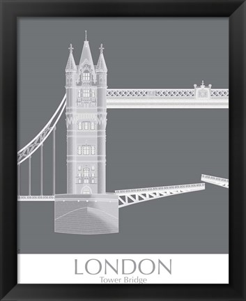 Framed London Tower Bridge Monochrome Print